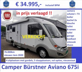 F109 Camper Burstner Aviano 675i 2008 2.3-130-76dkm 34995 V2 VERKOCHT
